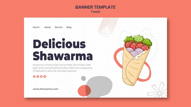 Delicious shawarma banner template