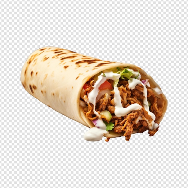 Delicious shawarma isolated transparent background