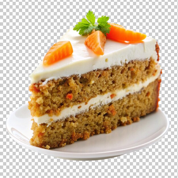 PSD delicious slice of carrot cake on transparent background