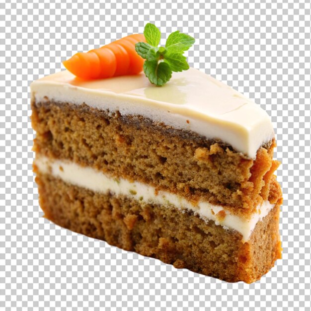 PSD delicious slice of carrot cake on transparent background