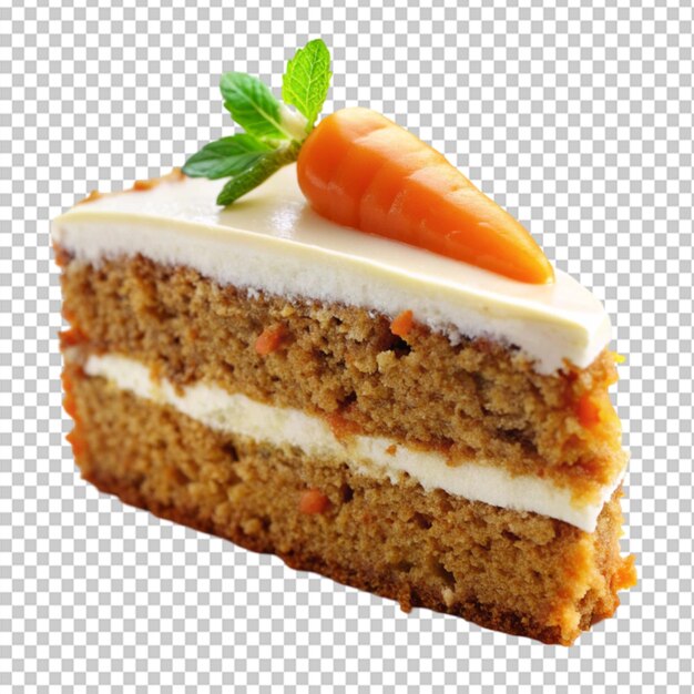 PSD delicious slice of carrot cake on transparent background