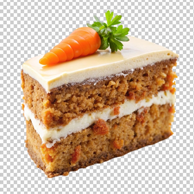 PSD delicious slice of carrot cake on transparent background