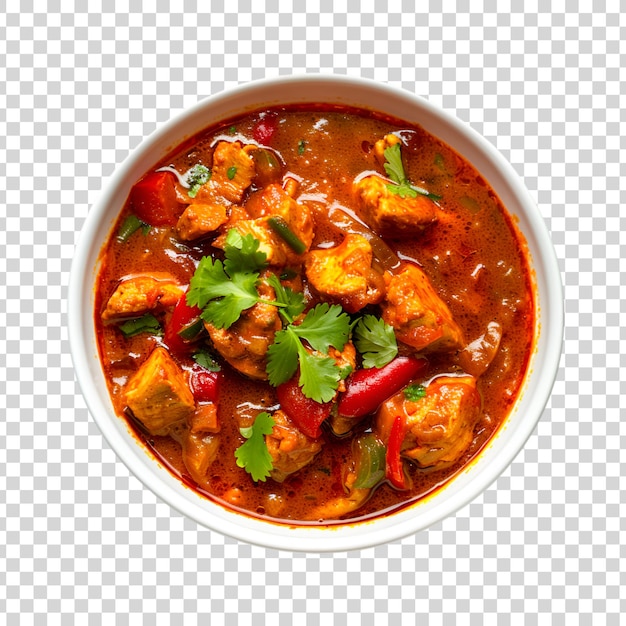 PSD delicious spicy beef stew or mutton curry isolated on a transparent background