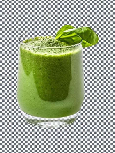 PSD delicious spinach smoothie glass isolated on transparent background