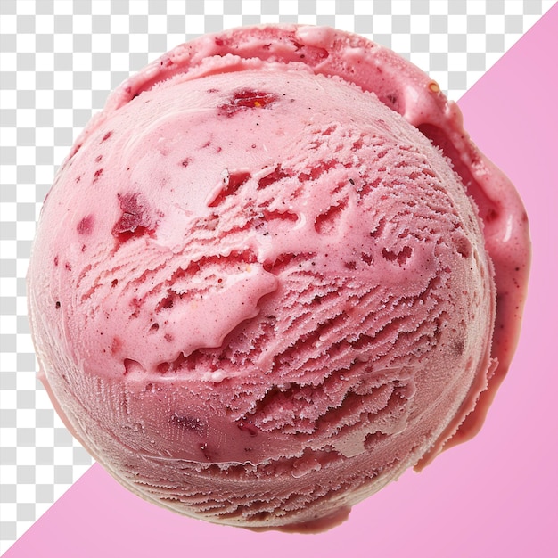 Delicious strawberry ice cream scoop