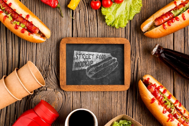 Delicious street food concept mock-up