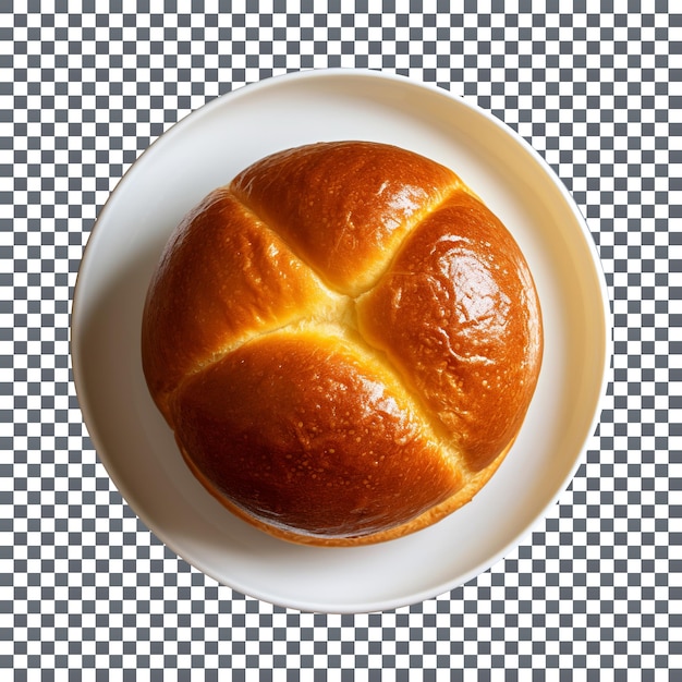 Delicious stylish baked bun isolated on transparent background