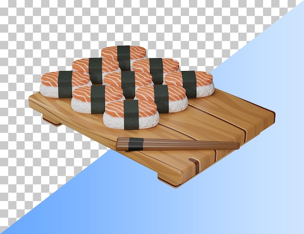 Delicious sushi 3d icon. PSD 3d rendering