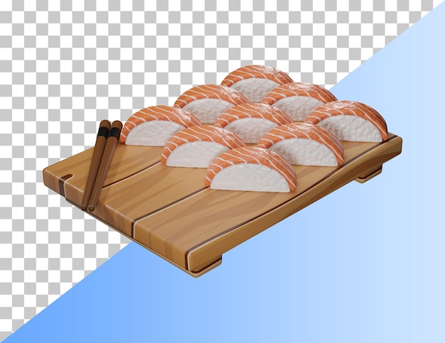 Delicious sushi 3d icon. PSD 3d rendering