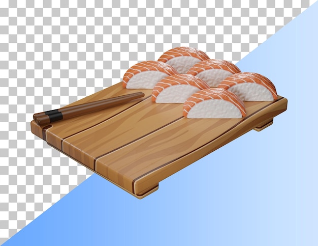 Delicious sushi 3d icon. PSD 3d rendering