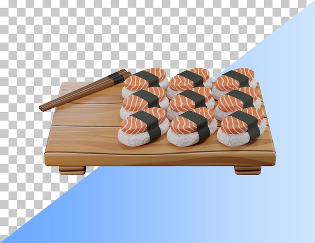 Delicious sushi 3d icon. PSD 3d rendering