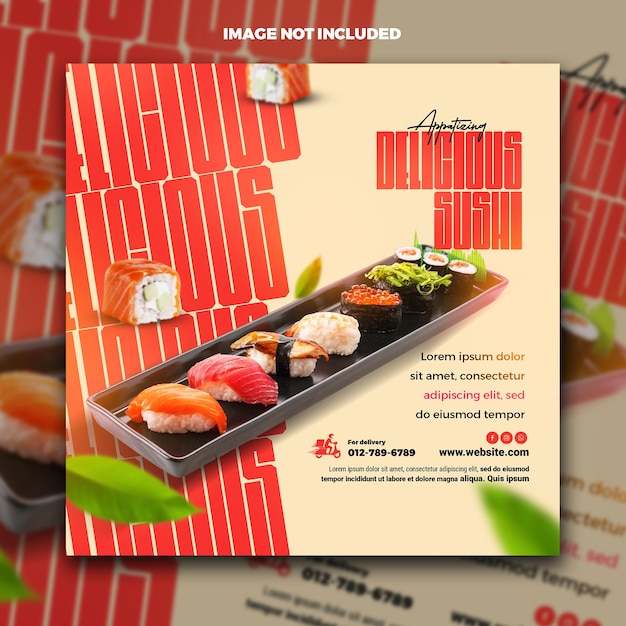 PSD delicious sushi social media template