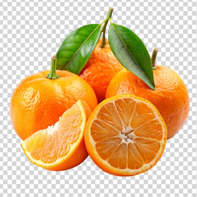 Delicious tangerines cut out Isolated on transparent background