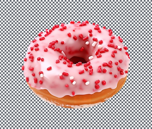 Delicious and tasty donut with topping isolated on transparent background