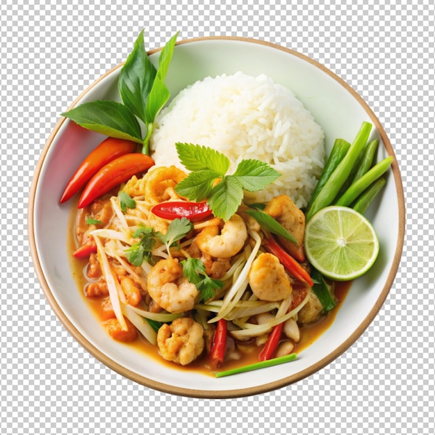 PSD delicious thai food isolated on transparent background