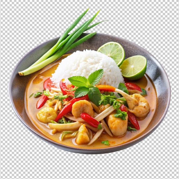 delicious Thai food isolated on transparent background