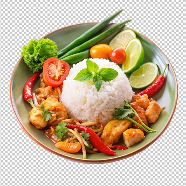 PSD delicious thai food isolated on transparent background