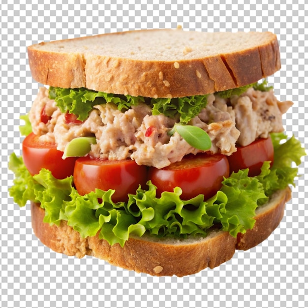 PSD delicious tuna salad sandwich isolated on transparent background