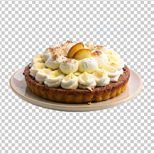 Delicious vanilla cake isolated on transparent background