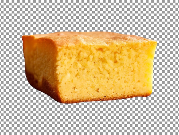 Delicious vanilla cake slice isolated on transparent background