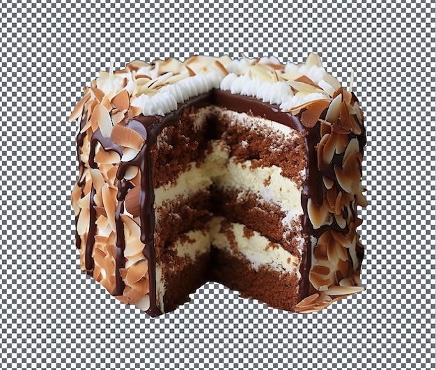 PSD delicious and yummy almond joy cake isolated on transparent background