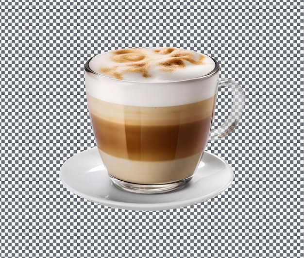 PSD delicious and yummy cappuccino espresso isolated on transparent background