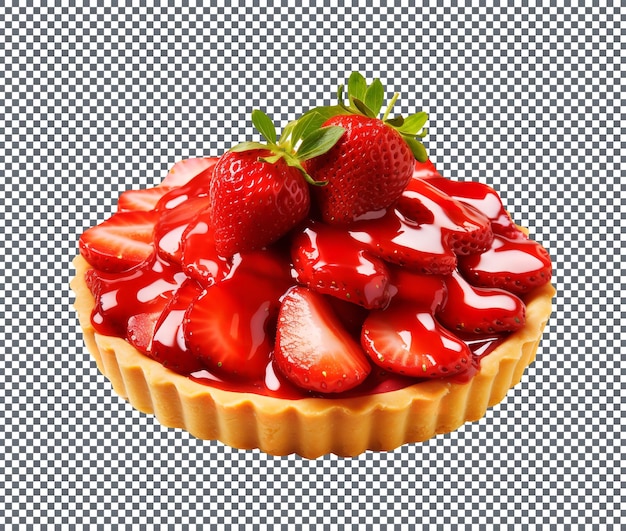 Delicious and Yummy Strawberry Tart isolated on transparent background