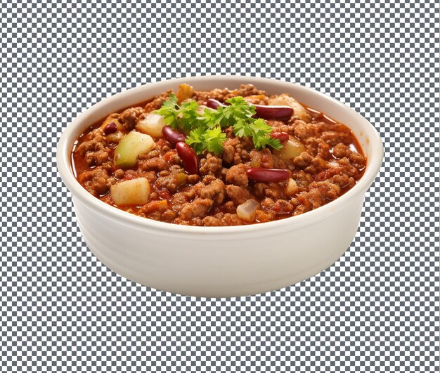 PSD delicious and yummy turkey chili a hearty chili isolated on transparent background