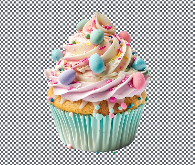 Delightful Easter themed Cupcake isolated on transparent background