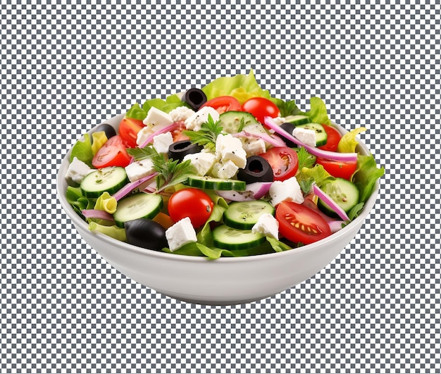 PSD delightful greek salad isolated on transparent background