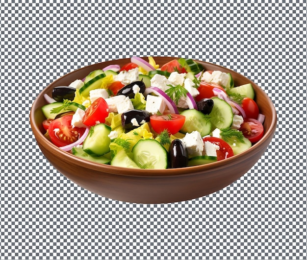 PSD delightful greek salad isolated on transparent background