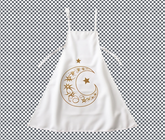 Delightful Moon and Star Shaped Eid Mubarak Apron isolated on transparent background