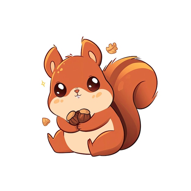 PSD delightful squirrel cartoon its cheeks cartoon illustration