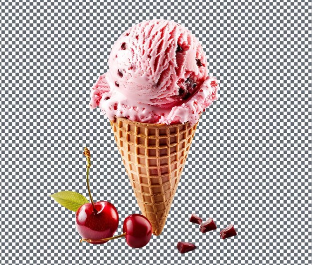 PSD delightful vanilla ice cream isolated on transparent background