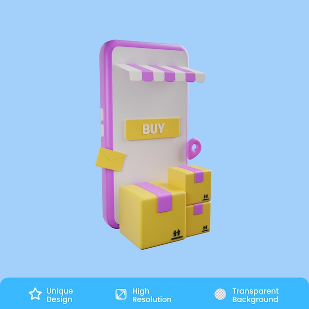 Delivery App 3D Illustration