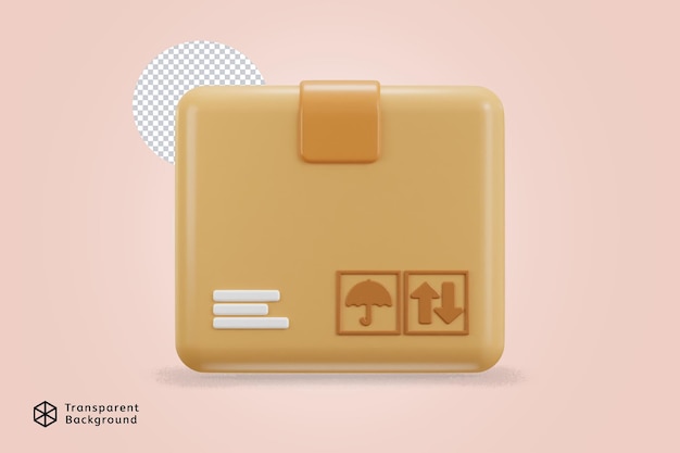 delivery box icon 3d rendering vector illustration