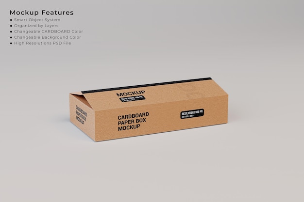 Delivery cardboard paper box packaging mockup