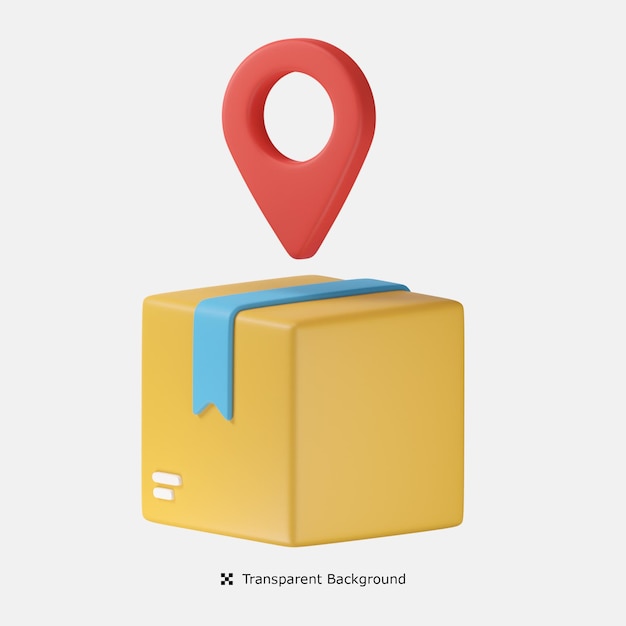 Delivery location 3d icon illustration