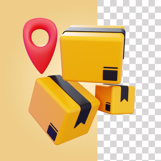 Delivery location 3d illustration