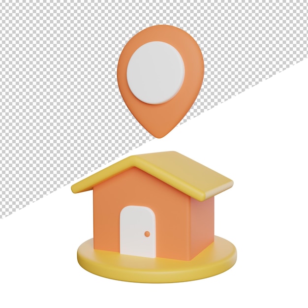 Delivery Location Shipment side view 3d rendering icon illustration on transparent background