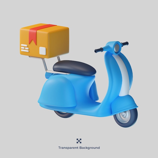 Delivery scooter 3d icon illustration