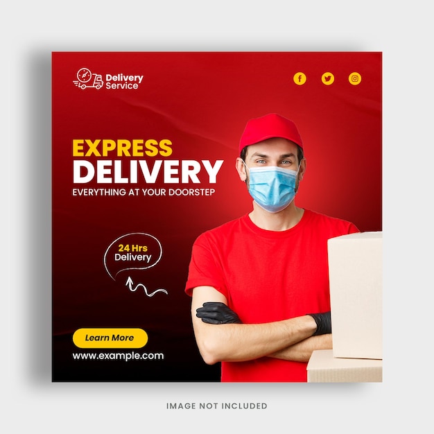 Delivery Service Social Media Post Template