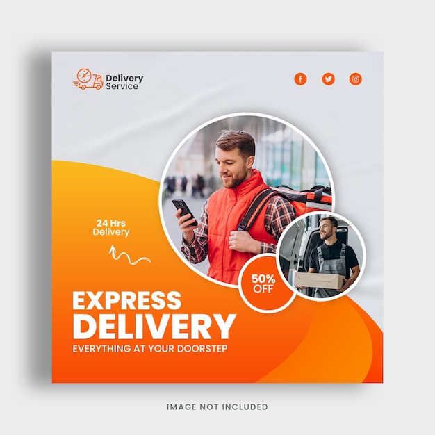 Delivery Service Social Media Post Template