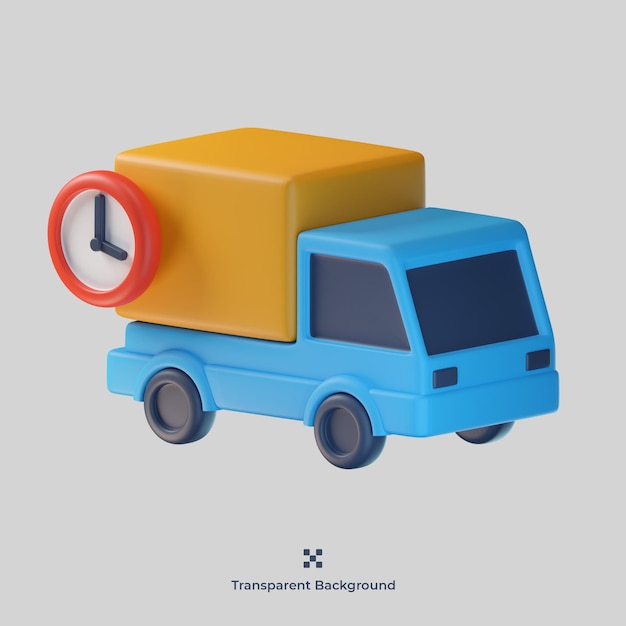 Delivery truck 3d icon illustration