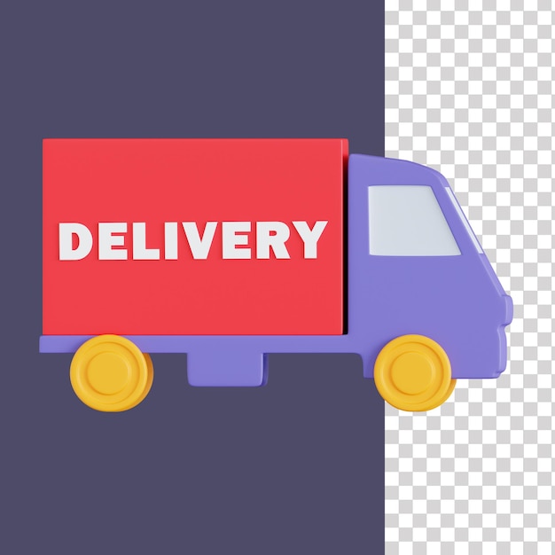 PSD delivery truck 3d icon