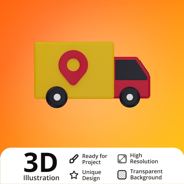 Delivery truck 3d illustration