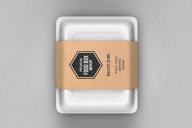 Delivery white food box mockup