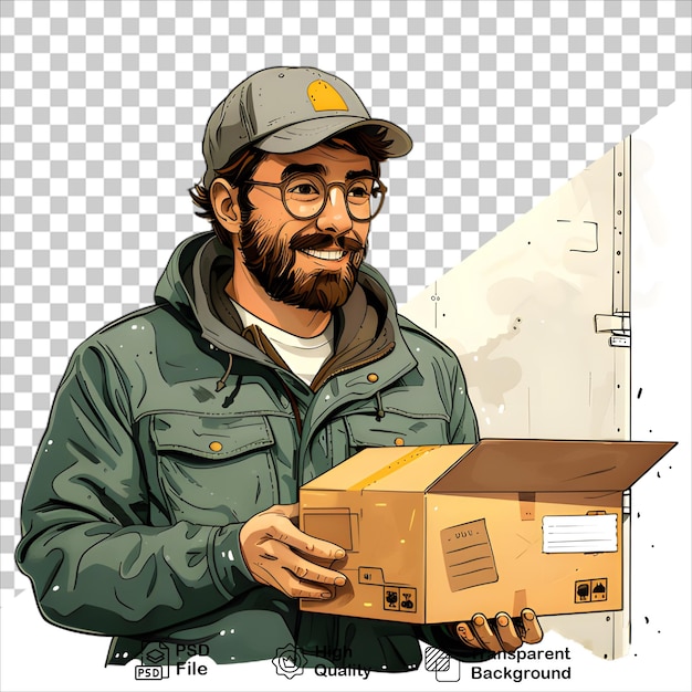 Delivery Worker with Parcels in an Urban Setting