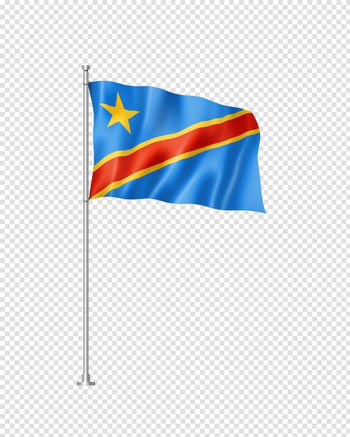 Democratic Republic of the Congo flag isolated on white