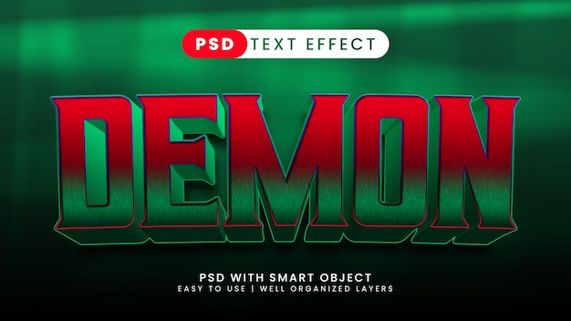 Demon halloween text effect editable horror and blood text style